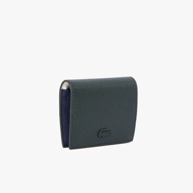 Lacoste Chantaco Nœud Small Piqué Læder Snap Coin Pouch Mørkegrøn | wDmmNWIp