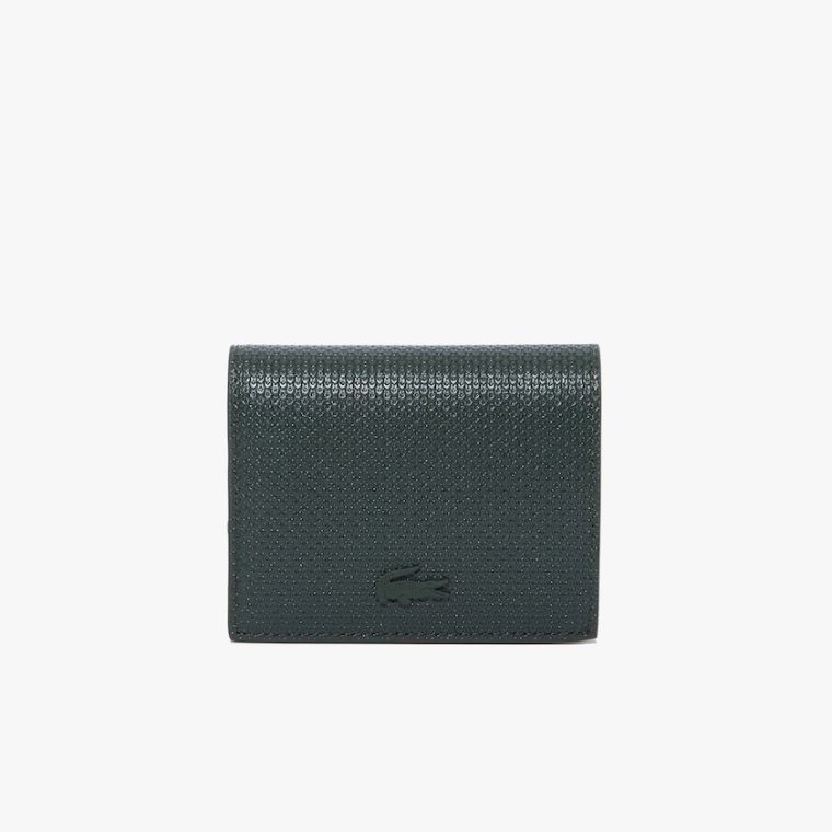 Lacoste Chantaco Nœud Small Piqué Læder Snap Coin Pouch Mørkegrøn | wDmmNWIp