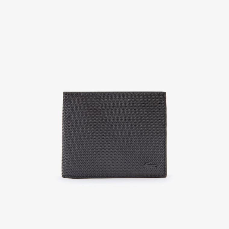 Lacoste Chantaco Piqué Læder 8 Card Wallet Sort | oX3bJSEl