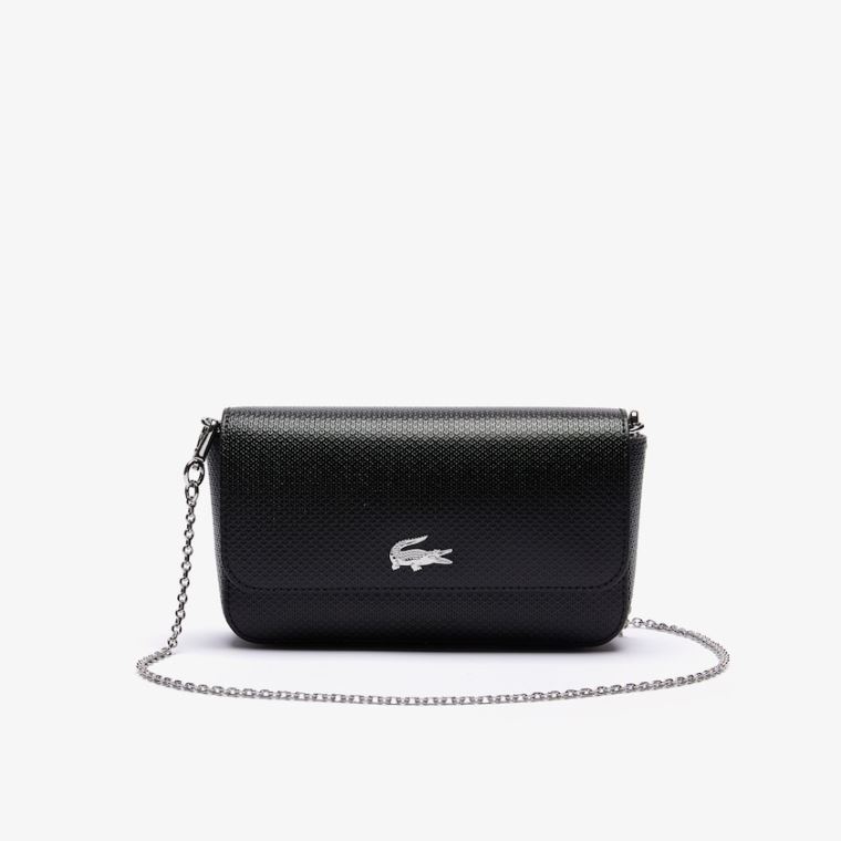 Lacoste Chantaco Piqué Læder Belt Bag Sort | uQuOGJxG