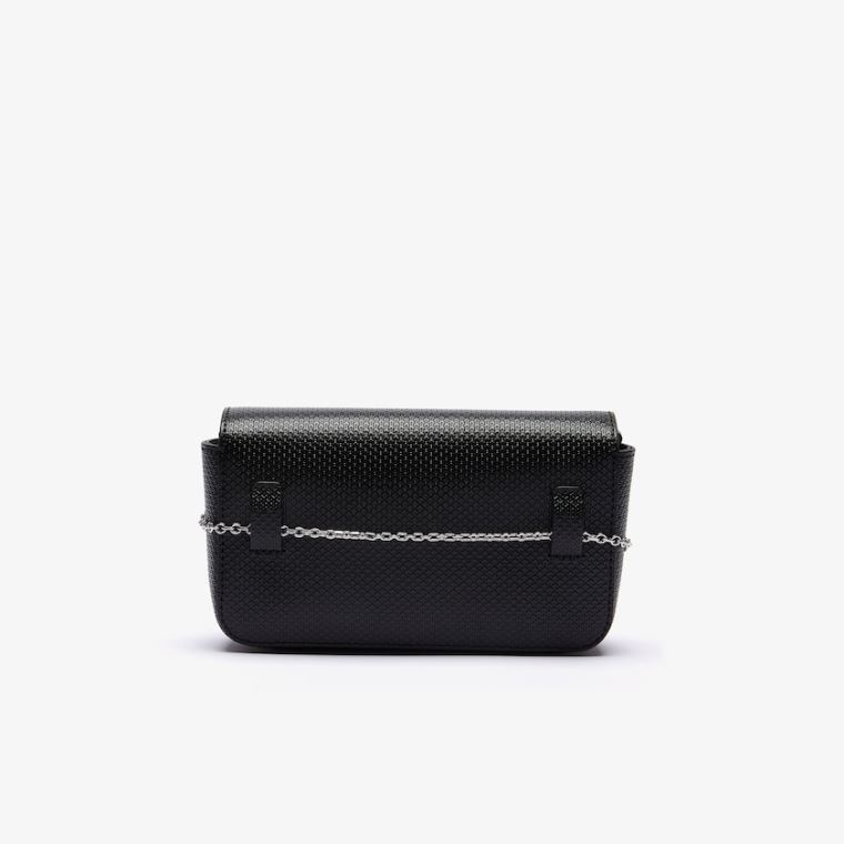 Lacoste Chantaco Piqué Læder Belt Bag Sort | uQuOGJxG