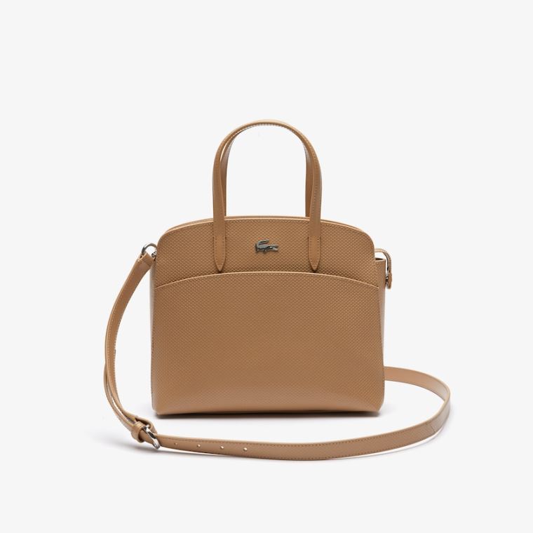 Lacoste Chantaco Piqué Læder Handbag Khaki | cps3qDL8