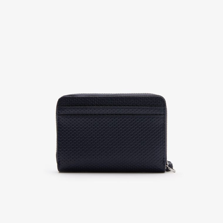 Lacoste Chantaco Piqué Læder Mini Coin Pouch Mørkeblå Blå | 6Kqztta1