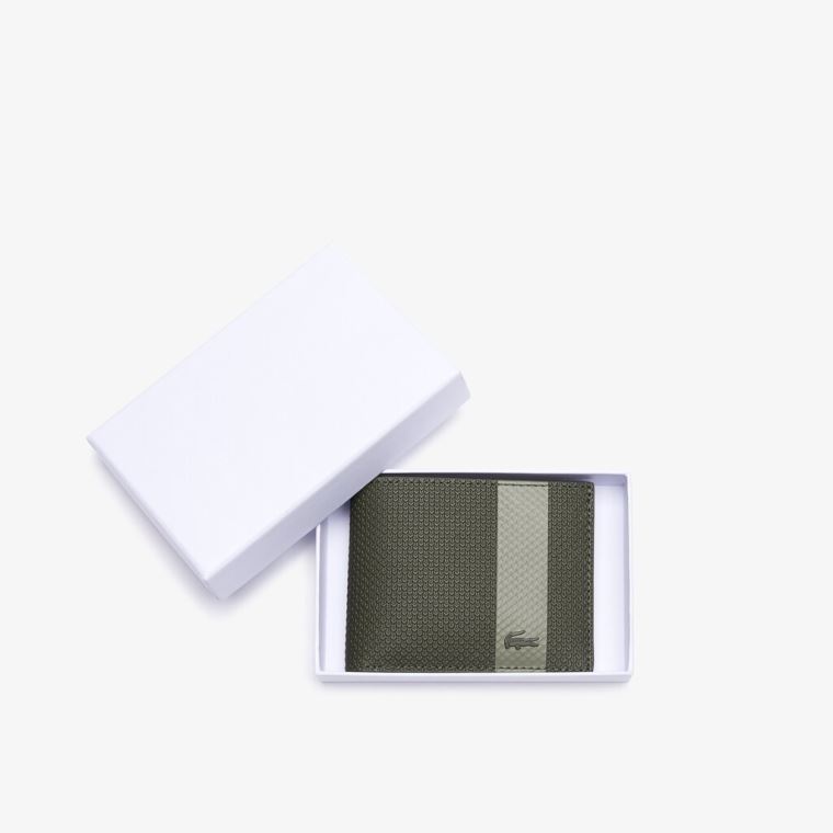 Lacoste Chantaco Small Graphic Piqué Læder Wallet Olivengrøn | e0m8NMWH