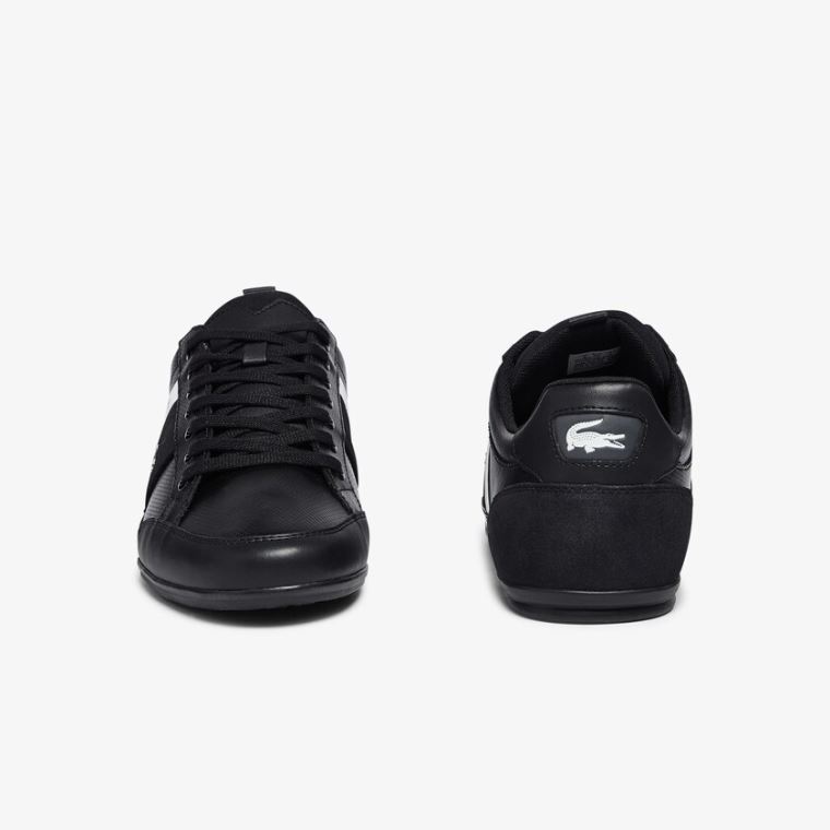 Lacoste Chaymon Læder and Ruskind Sneakers Sort | 07zFstNh