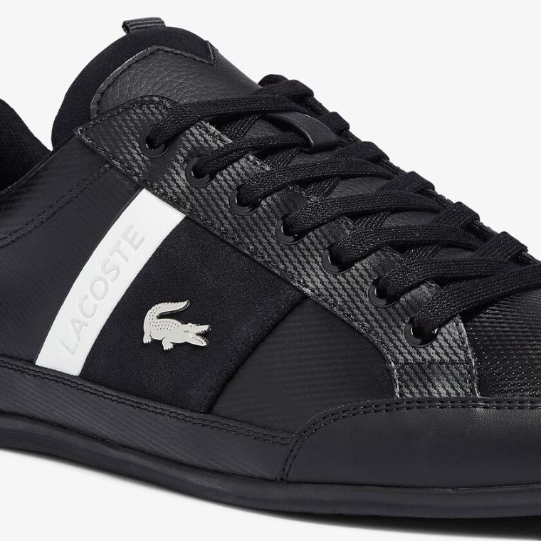 Lacoste Chaymon Læder and Ruskind Sneakers Sort | 07zFstNh