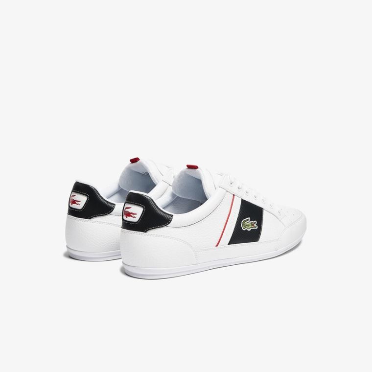 Lacoste Chaymon Læder and Syntetisk Sneakers Hvide Mørkegrå | trDDpJUz