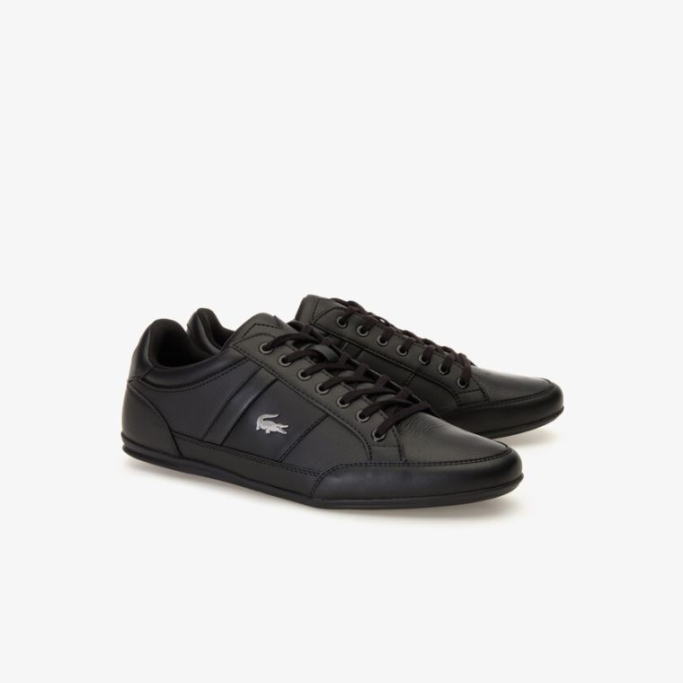 Lacoste Chaymon Nappa Læder Sneakers Sort | dozRKT76