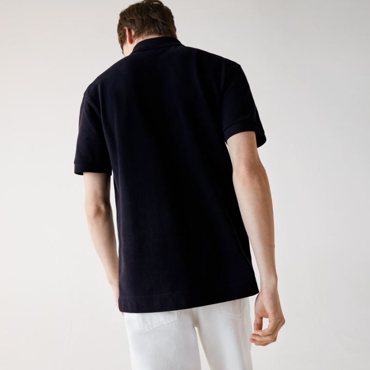 Lacoste Classic Fit Organic Bomulds Piqué Polo Mørkeblå Blå | YHlZ25zi