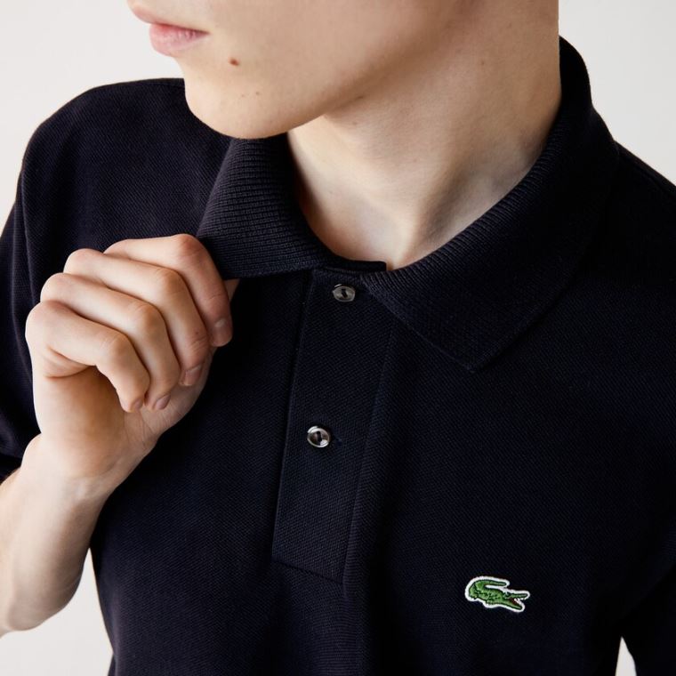 Lacoste Classic Fit Organic Bomulds Piqué Polo Mørkeblå Blå | YHlZ25zi