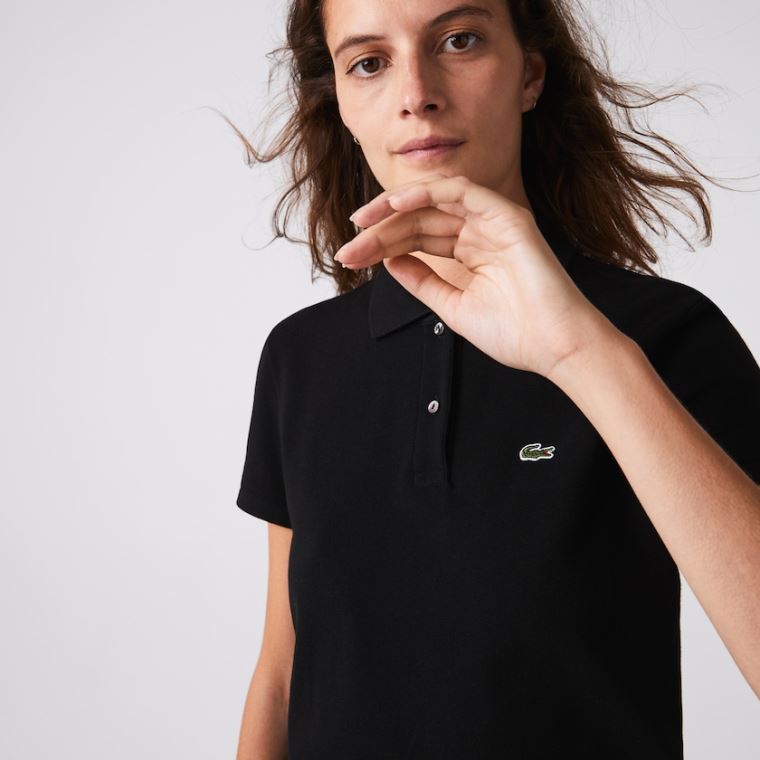 Lacoste Classic Fit Soft Bomulds Petit Piqué Polo Sort | 5ZUHeMv9