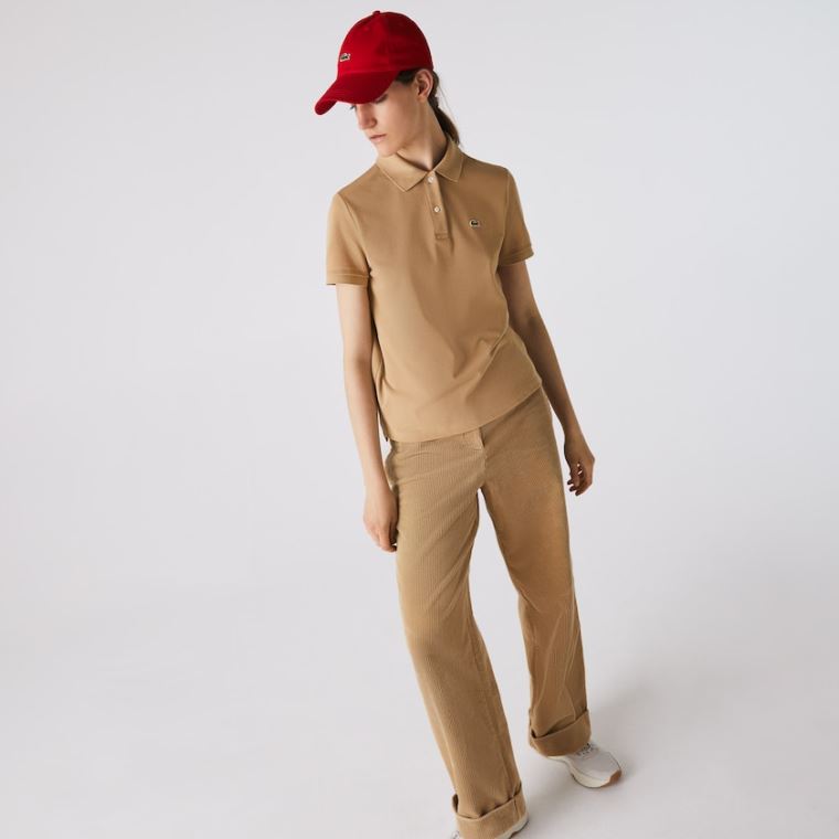 Lacoste Classic Fit Soft Bomulds Petit Piqué Polo Beige | 9aNarSzg