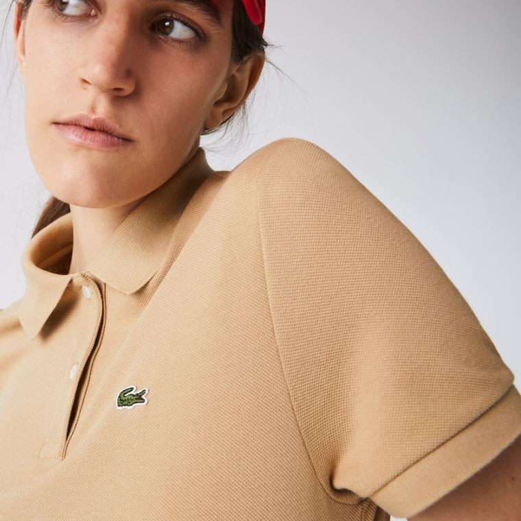 Lacoste Classic Fit Soft Bomulds Petit Piqué Polo Beige | 9aNarSzg