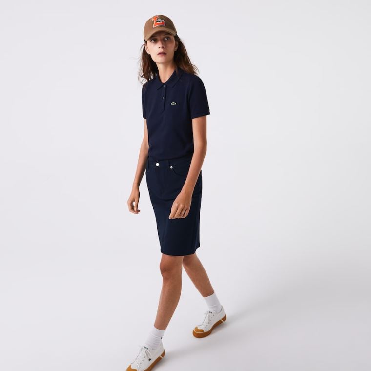 Lacoste Classic Fit Soft Bomulds Petit Piqué Polo Mørkeblå Blå | OiE5XnIZ