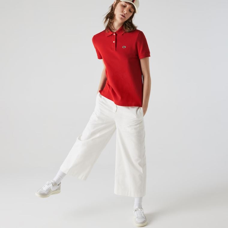 Lacoste Classic Fit Soft Bomulds Petit Piqué Polo Rød | jX77sIEJ