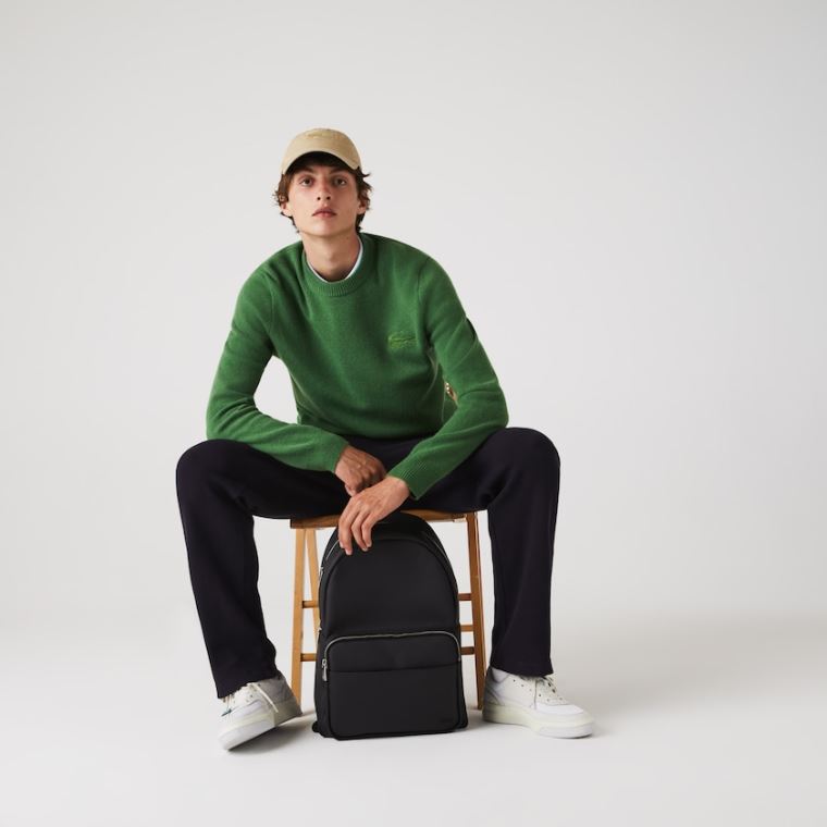 Lacoste Classic Petit Piqué Backpack Sort | OEUagWjK