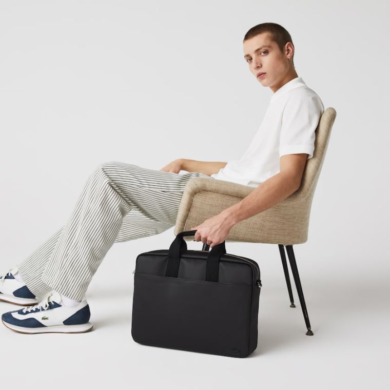 Lacoste Classic Petit Piqué Computer Bag Sort | 3C2QkDfN