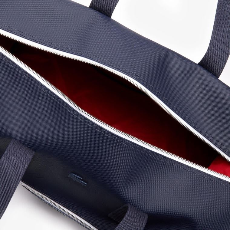 Lacoste Classic Tricolour Accents Weekender Bag Mørkeblå Blå Hvide Rød | lqfXQ2Wm