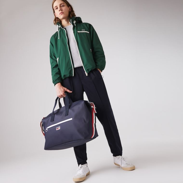 Lacoste Classic Tricolour Accents Weekender Bag Mørkeblå Blå Hvide Rød | lqfXQ2Wm