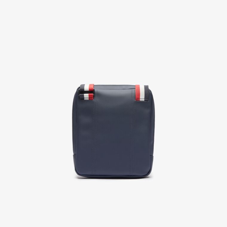 Lacoste Classic Tricolour Shoulder Páskové And Badge Crossbody Bag Mørkeblå Blå Hvide Rød | Xsb4pMLl