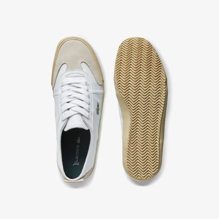 Lacoste Contest Læder and Ruskind Sneakers Hvide Hvide | 8hdR2U6k