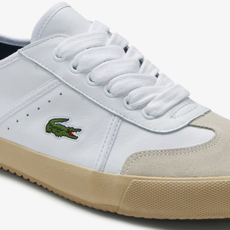 Lacoste Contest Læder and Ruskind Sneakers Hvide Hvide | 8hdR2U6k