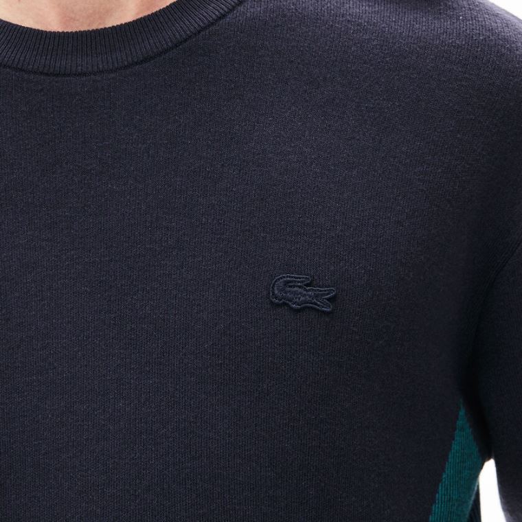 Lacoste Contrast Effects Knit Sweater Mørkeblå Blå | Bcy08Ii8