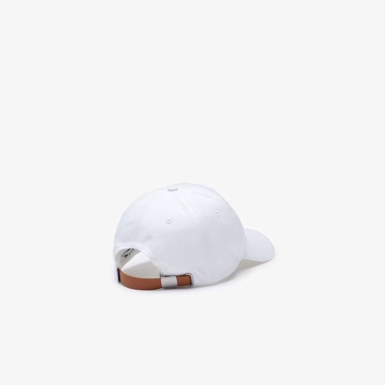 Lacoste Contrast Páskové And Crocodile Bomulds Cap Hvide | aa05ZiIz