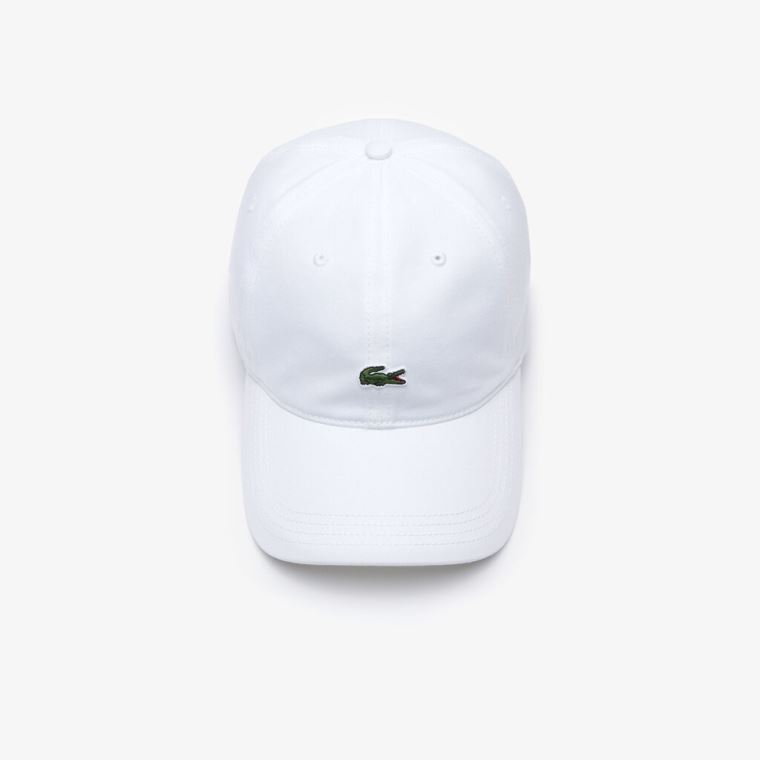 Lacoste Contrast Páskové And Crocodile Bomulds Cap Hvide | aa05ZiIz