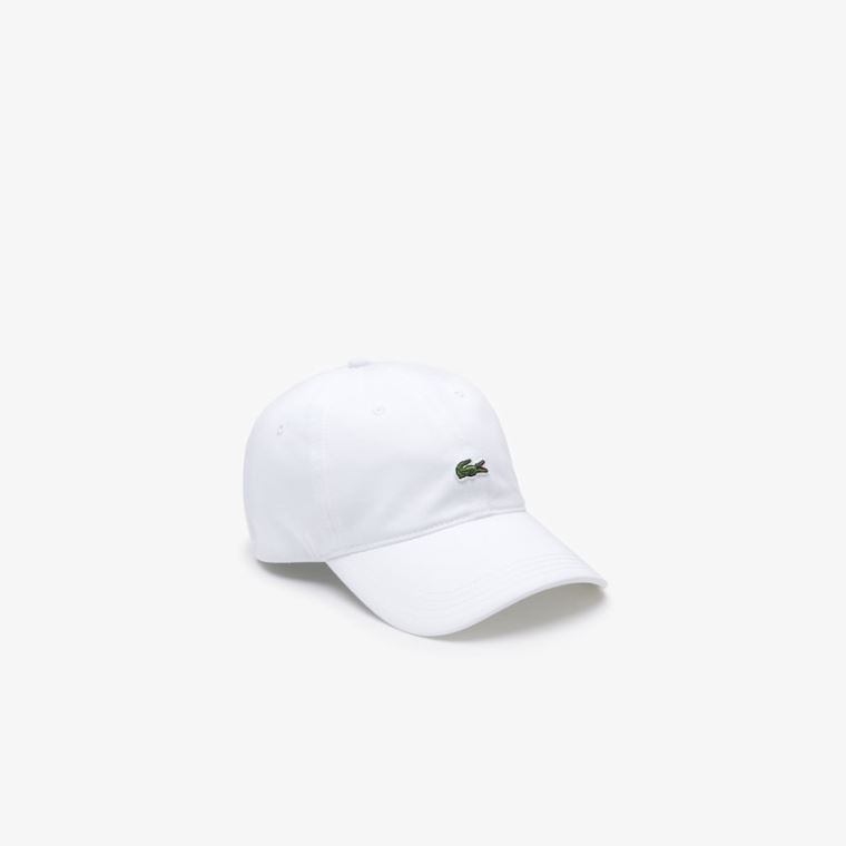 Lacoste Contrast Páskové And Crocodile Bomulds Cap Hvide | aa05ZiIz