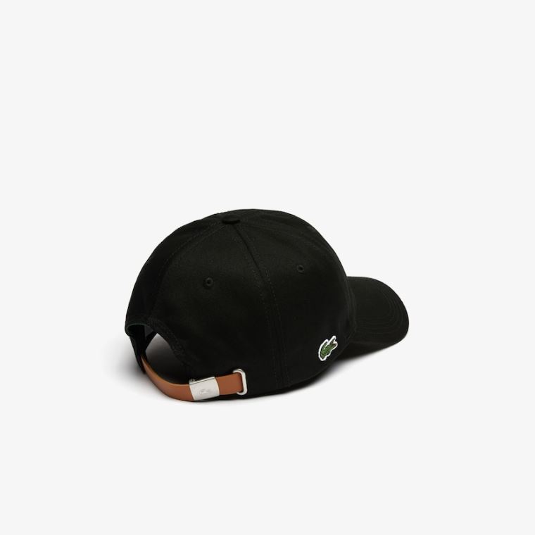 Lacoste Contrast Páskové Bomulds Cap Sort | MTRorMMJ