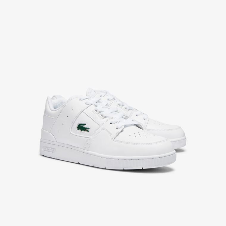 Lacoste Court Cage Læder Sneakers Hvide | LpwwiO2z