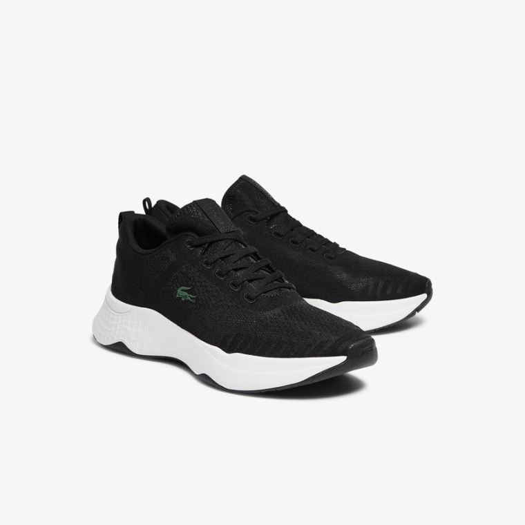 Lacoste Court-Drive Fly Tekstil Sneakers Sort Hvide | 6PH00cy2