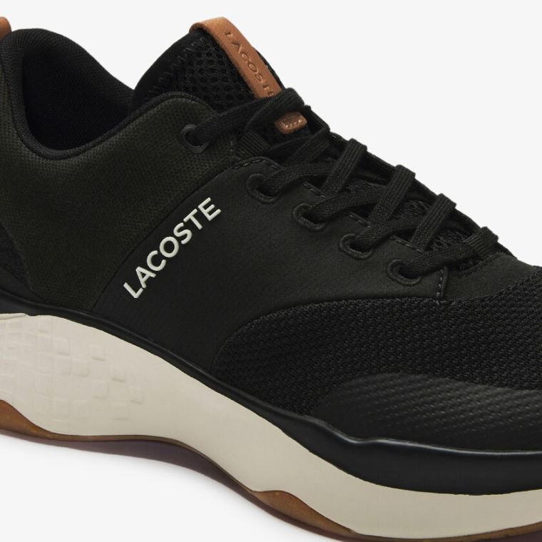 Lacoste Court-Drive Plus Colourblock Tekstil Sneakers Sort Hvide | 8FaOdsxk