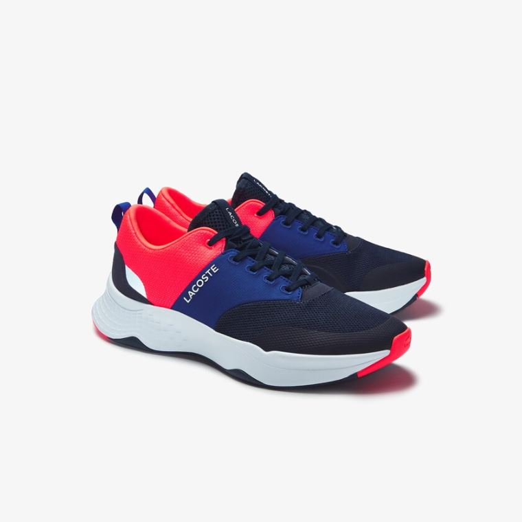 Lacoste Court-Drive Plus Tekstil Sneakers Mørkeblå Lyserød | ZOUEbPNF