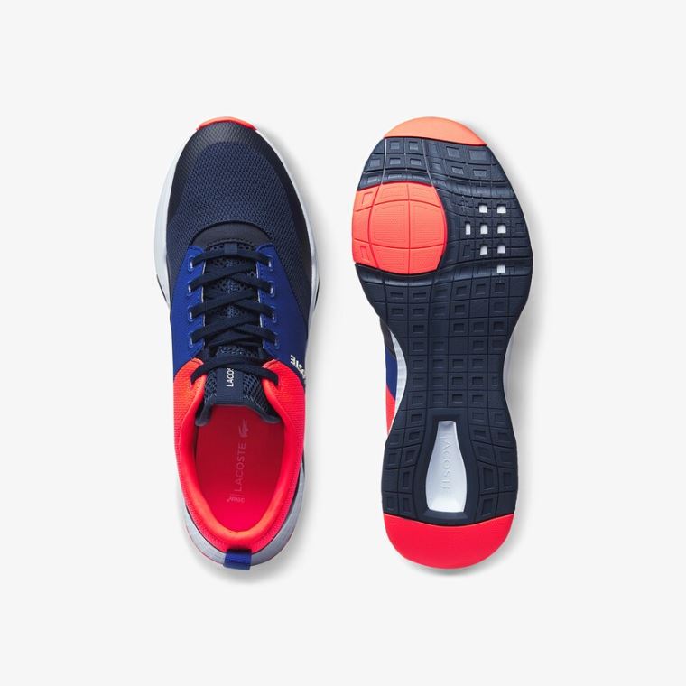 Lacoste Court-Drive Plus Tekstil Sneakers Mørkeblå Lyserød | ZOUEbPNF