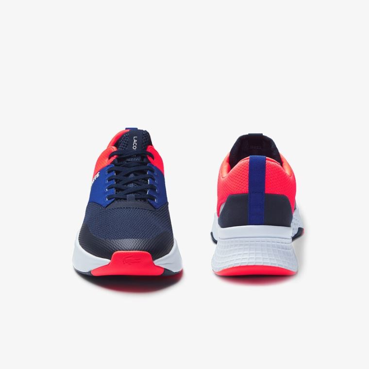 Lacoste Court-Drive Plus Tekstil Sneakers Mørkeblå Lyserød | ZOUEbPNF