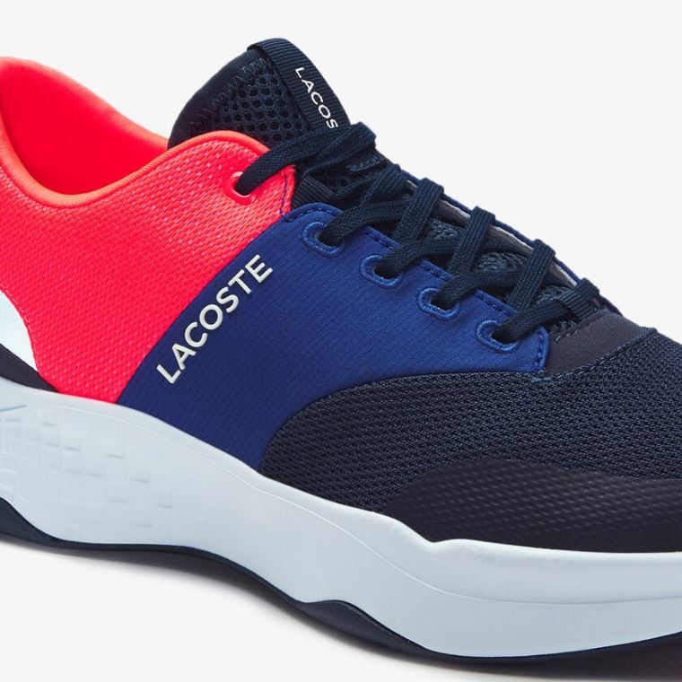 Lacoste Court-Drive Plus Tekstil Sneakers Mørkeblå Lyserød | ZOUEbPNF