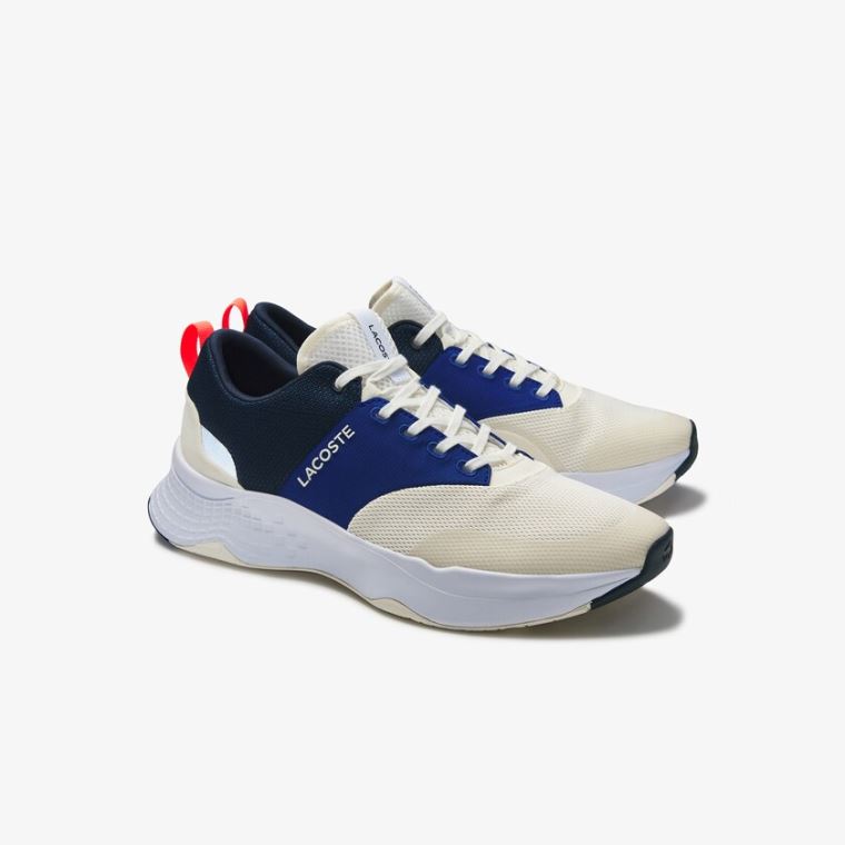 Lacoste Court-Drive Plus Tekstil Sneakers Hvide Mørkeblå | hbGHoZiY