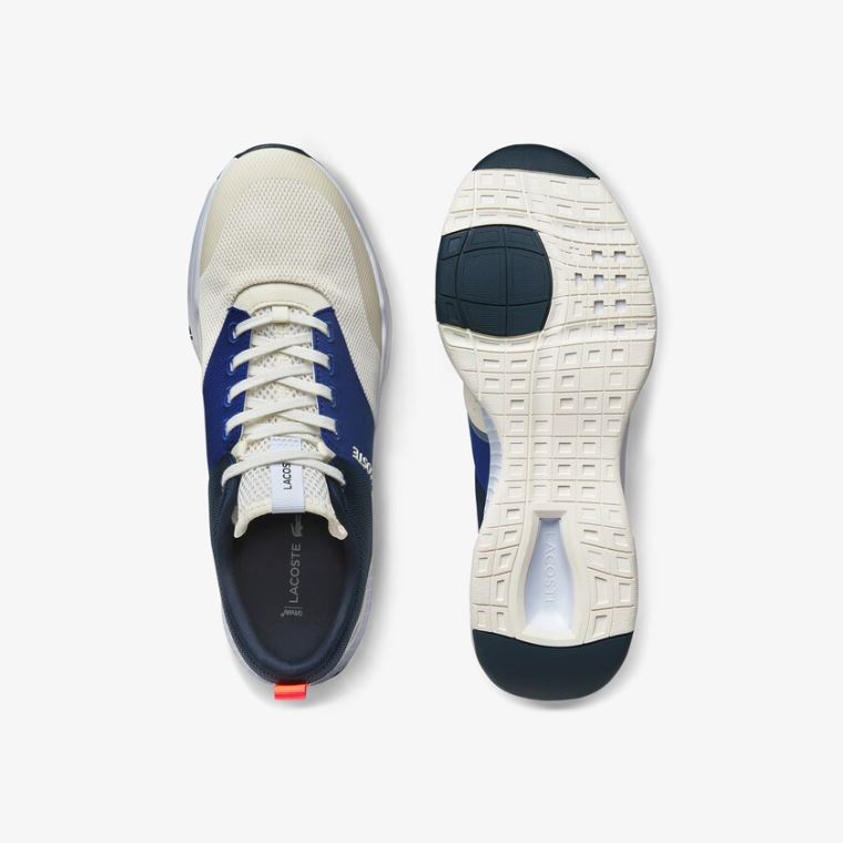 Lacoste Court-Drive Plus Tekstil Sneakers Hvide Mørkeblå | hbGHoZiY