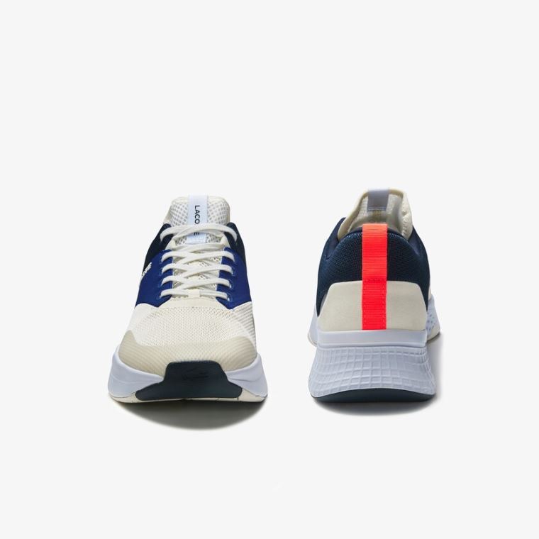 Lacoste Court-Drive Plus Tekstil Sneakers Hvide Mørkeblå | hbGHoZiY