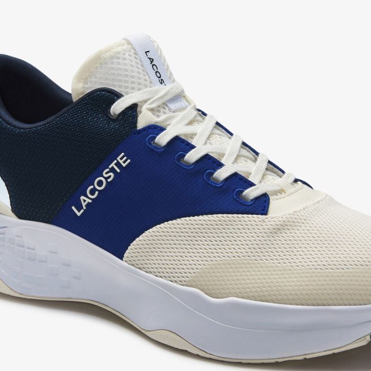 Lacoste Court-Drive Plus Tekstil Sneakers Hvide Mørkeblå | hbGHoZiY