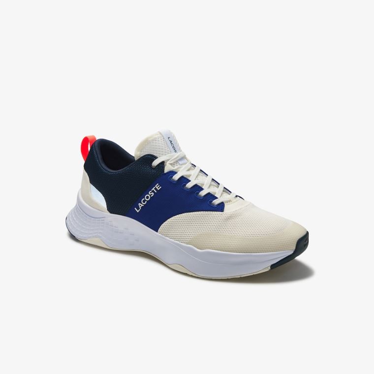 Lacoste Court-Drive Plus Tekstil Sneakers Hvide Mørkeblå | hbGHoZiY