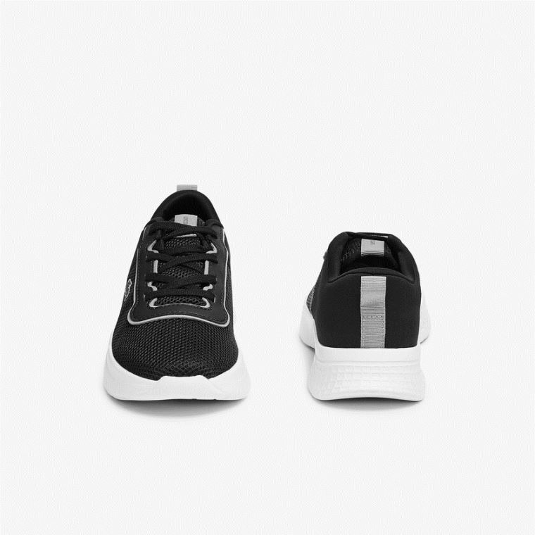 Lacoste Court-Drive Tekstil Air Mesh Sneakers Sort Grå | Wn5c28Dd