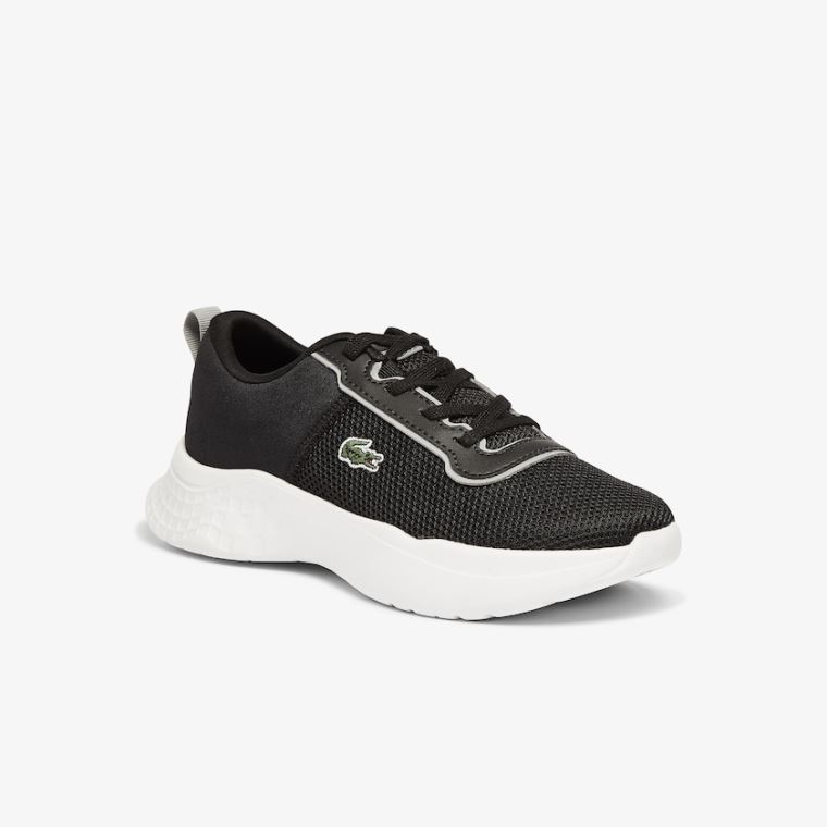 Lacoste Court-Drive Tekstil Air Mesh Sneakers Sort Grå | Wn5c28Dd