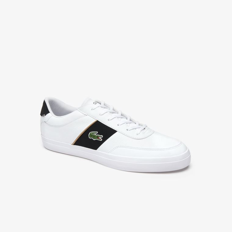 Lacoste Court-Master Tumbled Læder Sneakers Hvide Sort | JwPiZt9e