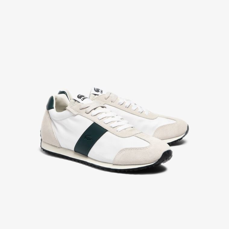 Lacoste Court Pace Tekstil Sneakers Beige Grøn | 4k3oirjX