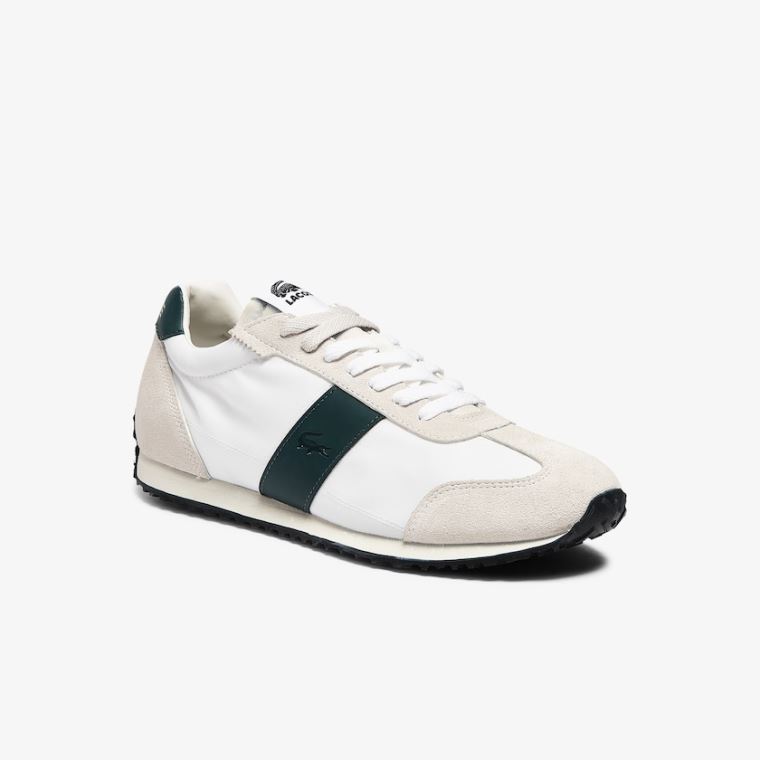 Lacoste Court Pace Tekstil Sneakers Beige Grøn | 4k3oirjX