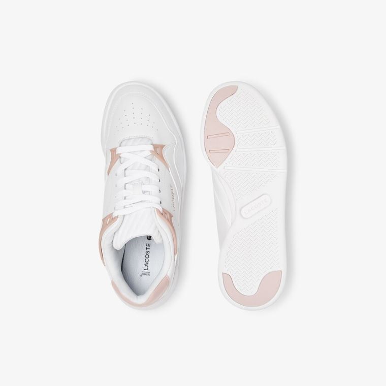 Lacoste Court Slam Læder Sneakers Hvide Lyserød | ynuJCwIf