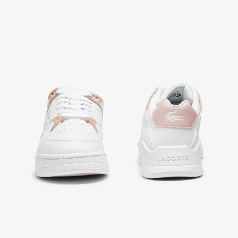 Lacoste Court Slam Læder Sneakers Hvide Lyserød | ynuJCwIf